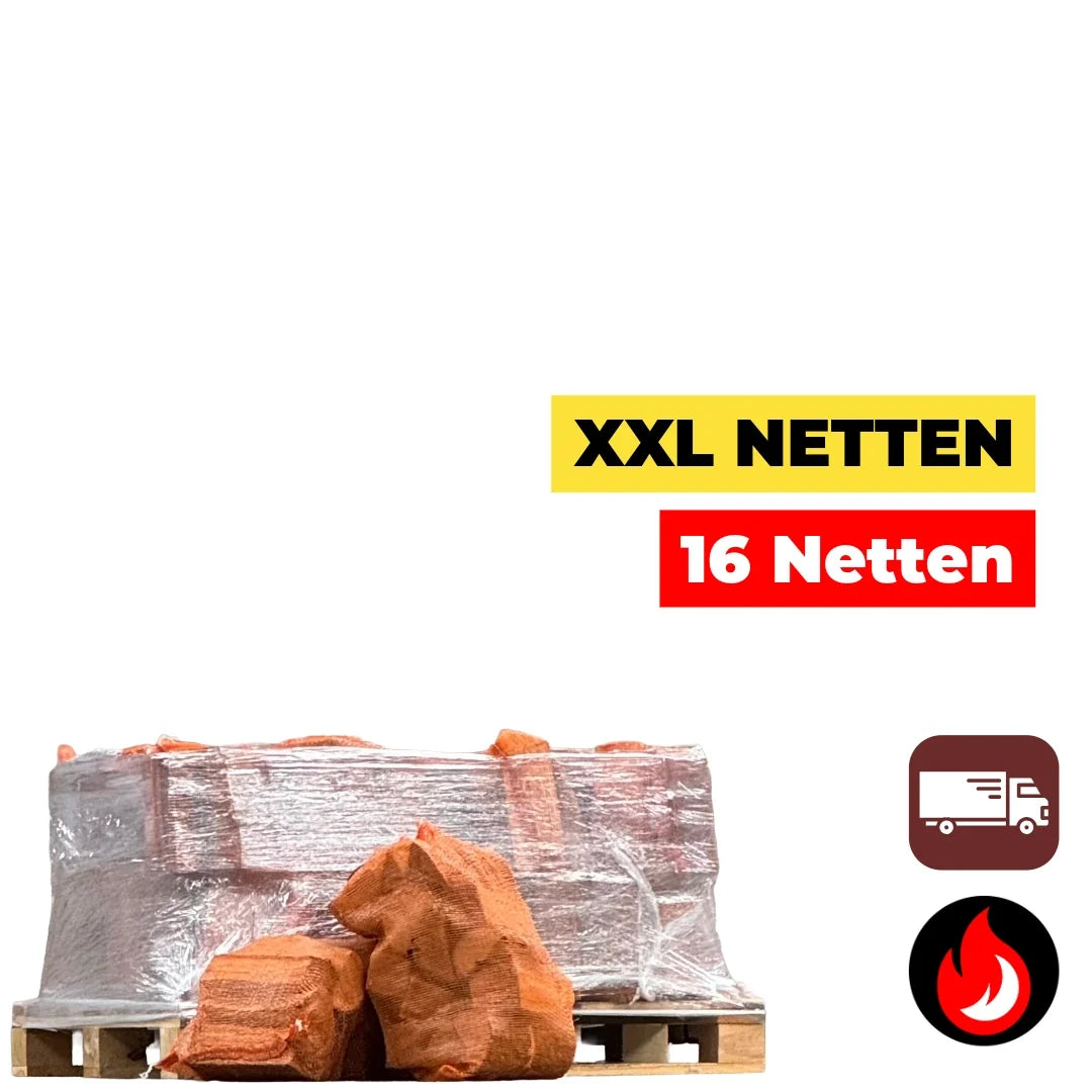 16 XL Zakken Eiken Brandhout 40L | Grote Zakken Droog Haardhout