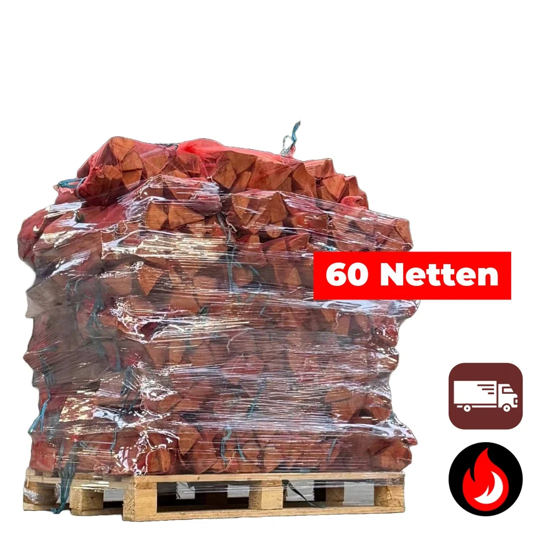 60 Zakken Eiken Brandhout 22L | Grote Voorraad Droog Haardhout