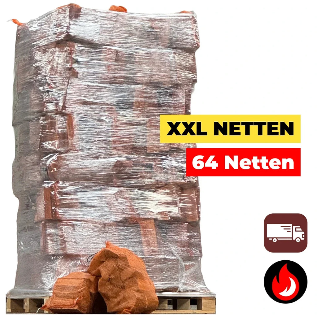 64 XL Zakken Eiken Brandhout 40L | Seizoensvoorraad XL Haardhout