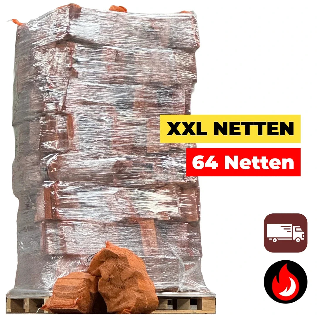 64 XL Zakken Eiken Brandhout 40L | Seizoensvoorraad XL Haardhout