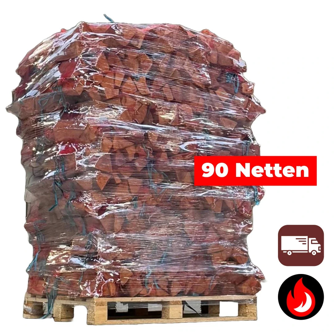90 Zakken Eiken Brandhout 22L | Seizoensvoorraad Droog Haardhout