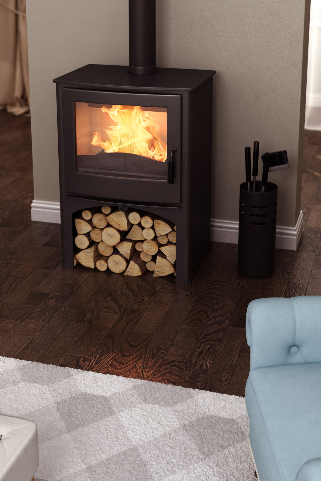 Nordic Fire COTTAGE met houtvak