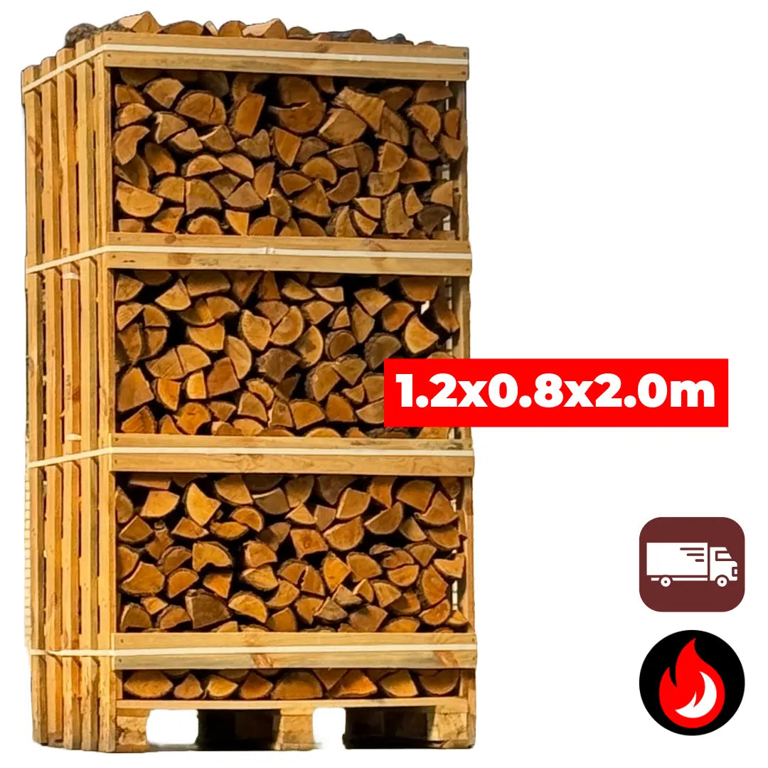 Grote Pallet Elzen Brandhout | Droog Haardhout op Grote Pallet – België