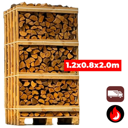 Grote Pallet Elzen Brandhout | Droog Haardhout op Grote Pallet – België