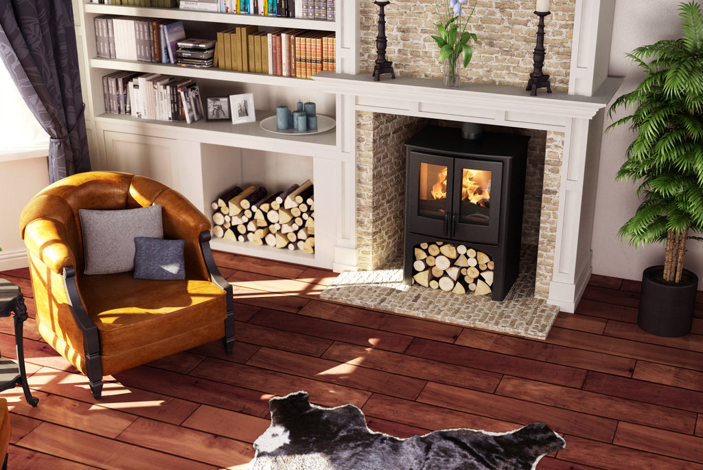 Nordic Fire LODGE met houtvak