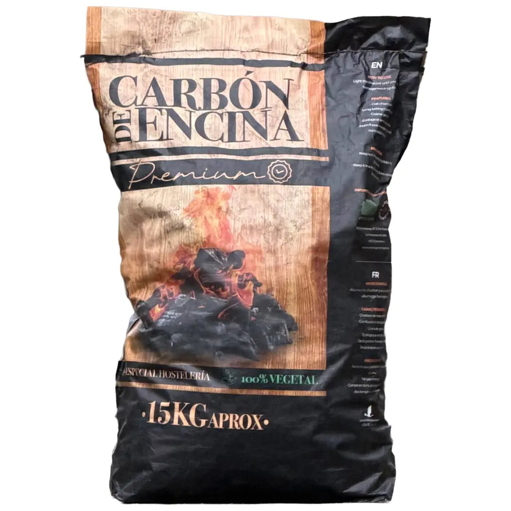 Encina Houtskool 15 kg | Premium Spaanse Steeneik Houtskool