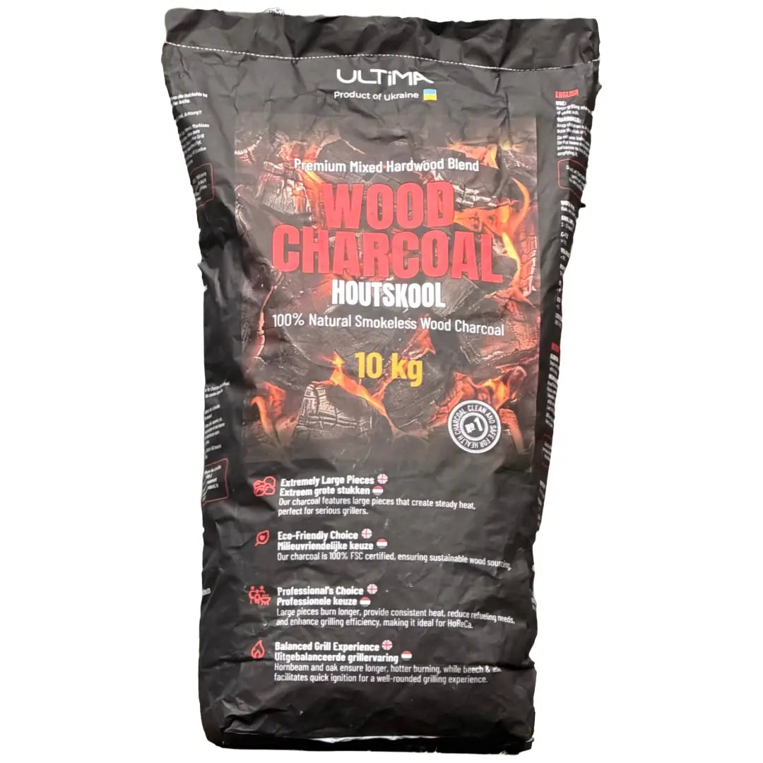 Ultima Houtskool 10 kg | Premium BBQ Houtskool Eik, Haagbeuk & Essen